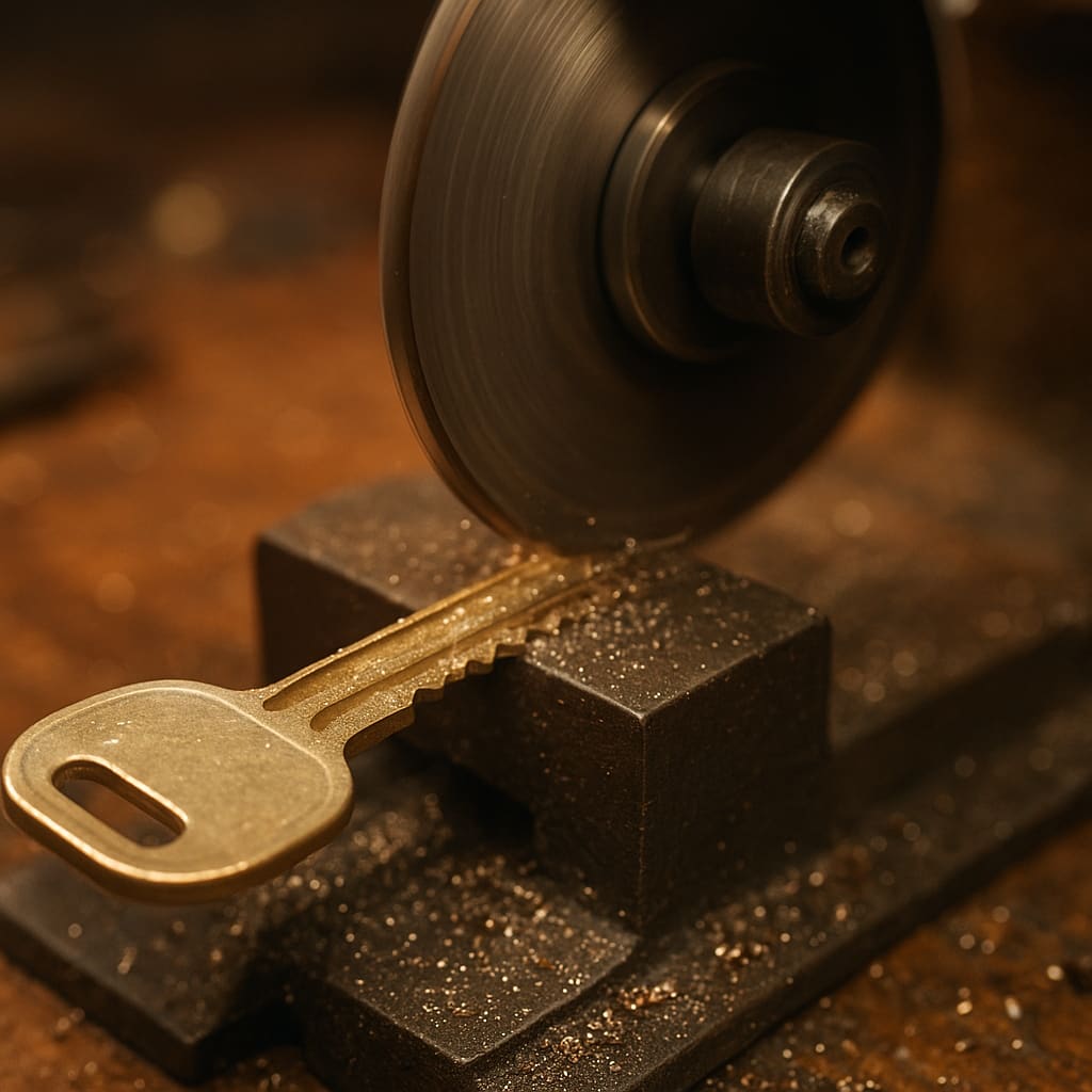 Nahaufnahme einer Schlüsselschneidemaschine